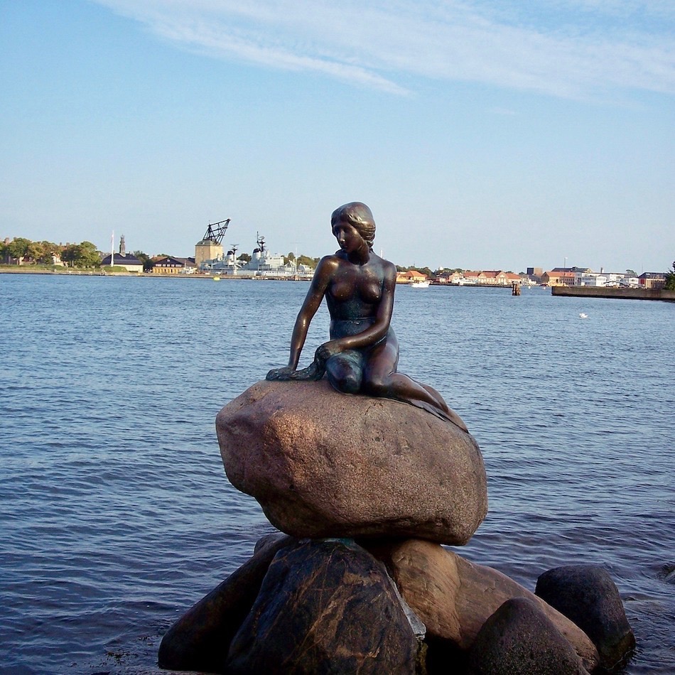 The Little Mermaid statue in Denmark